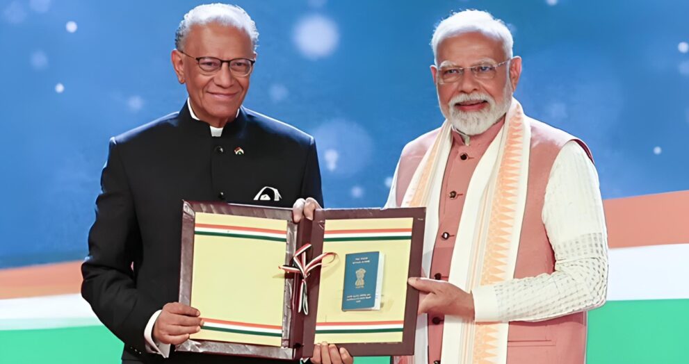 On Wednesday, Prime Minister Narendra Modi received Mauritius' highest civilian award, the Grand Commander of the Order of the Star and Key of the Indian Ocean.