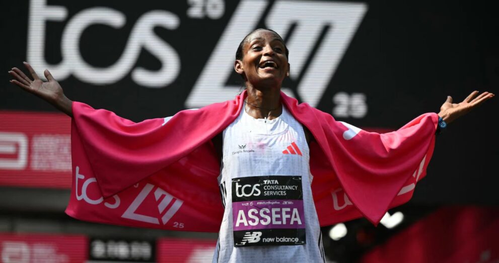 Tigst Assefa of Ethiopia made history by breaking the women's marathon world record at the London Marathon in 2:15:50.