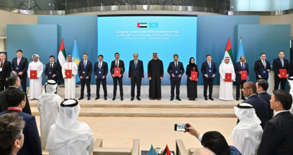 Kazakhstan and the UAE inked more than 20 commercial agreements worth more than $5 billion during Abu Dhabi Crown Prince Sheikh Khaled bin Mohamed bin Zayed Al Nahyan's official visit to Kazakhstan on May 12.