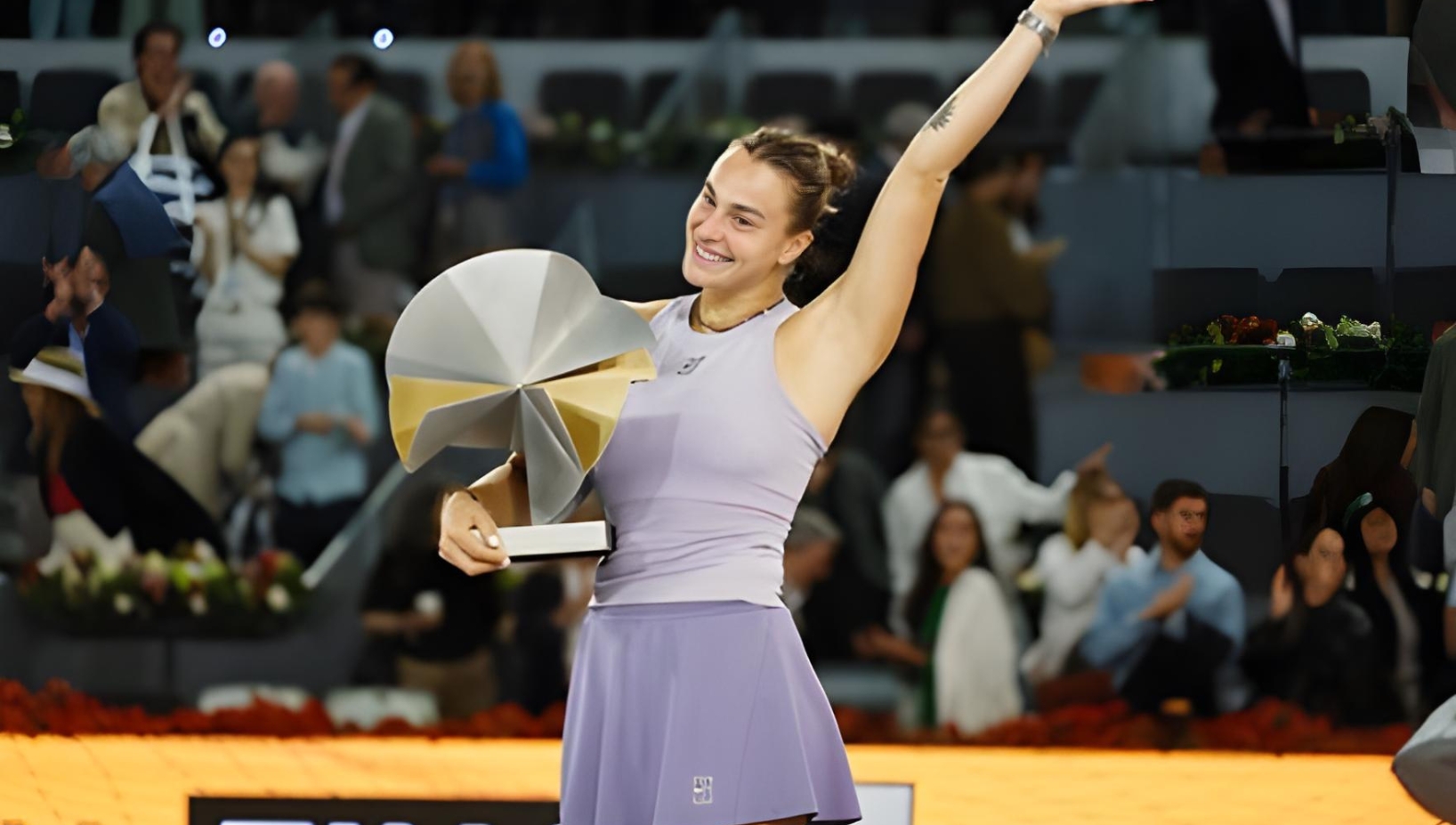 World No. 1 Aryna Sabalenka won her third Madrid Open title on Saturday, defeating American star Coco Gauff 6-3, 7-6 (3).