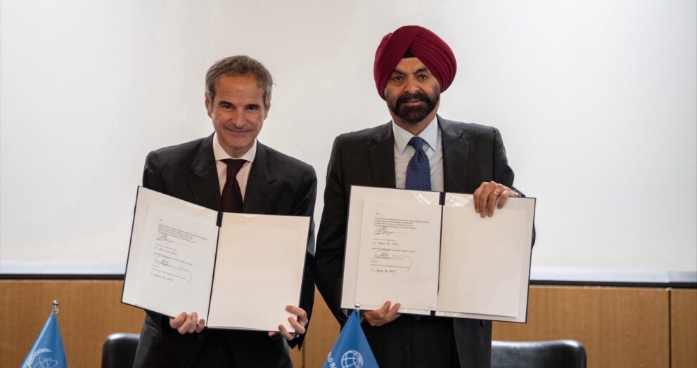 The World Bank Group and the International Atomic Energy Agency (IAEA) have signed an agreement to support developing nations' safe and responsible use of nuclear energy.