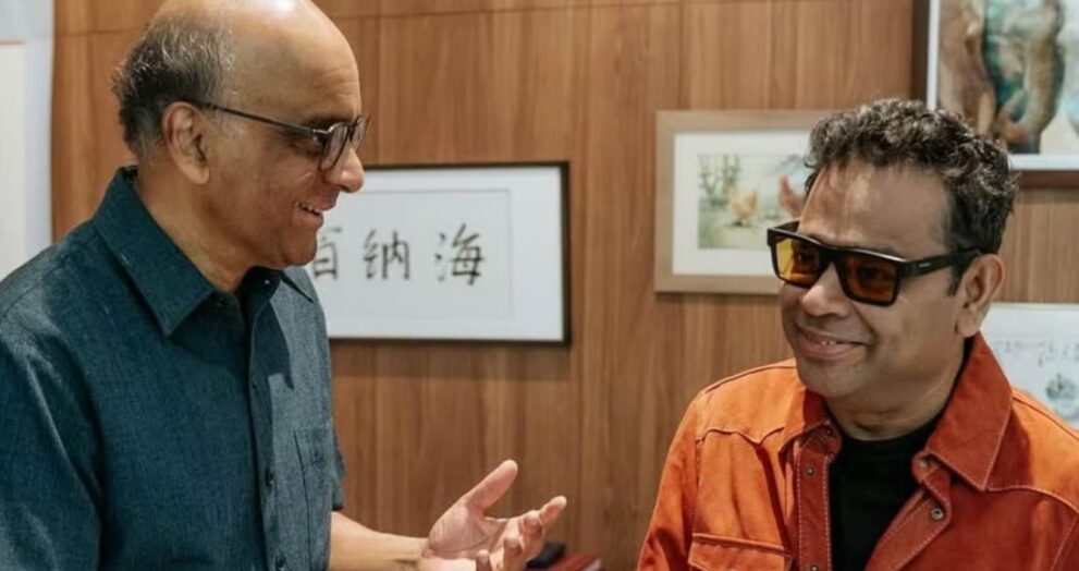 Singapore President Tharman Shanmugaratnam praised A.R. Rahman, a renowned Indian singer, for supporting local artists through partnerships and performances.