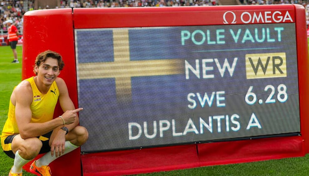 Armand 'Mondo' Duplantis of Sweden shattered his own pole vault world record by leaping 6.28 meters during the Stockholm Diamond League competition, exciting the home crowd.