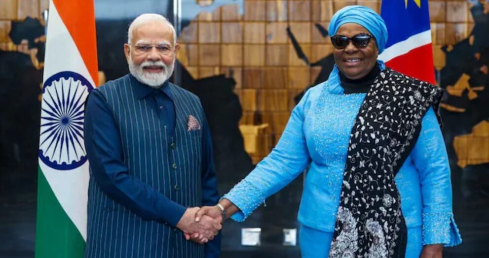 Prime Minister Narendra Modi was conferred with Namibia’s highest civilian honour, the Order of the Most Ancient Welwitschia Mirabilis, during his one-day state visit to the African nation.