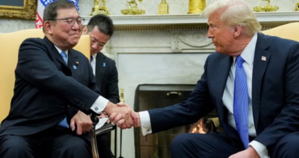 U.S. President Donald Trump announced a "massive" $550 billion trade agreement with Japan, calling it probably the greatest deal ever reached between the two countries.