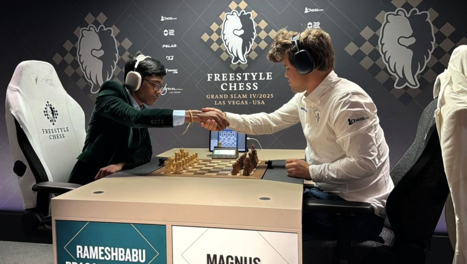 Indian Grandmaster Rameshbabu Praggnanandhaa defeated world number one Magnus Carlsen in Round 4 of the Las Vegas Chess Grand Slam Tour.