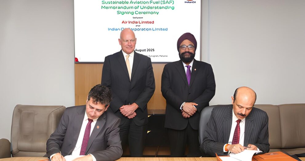 Air India, a Tata Group company, has inked an MoU with Indian Oil Corporation (IOC) to supply sustainable aviation fuel.