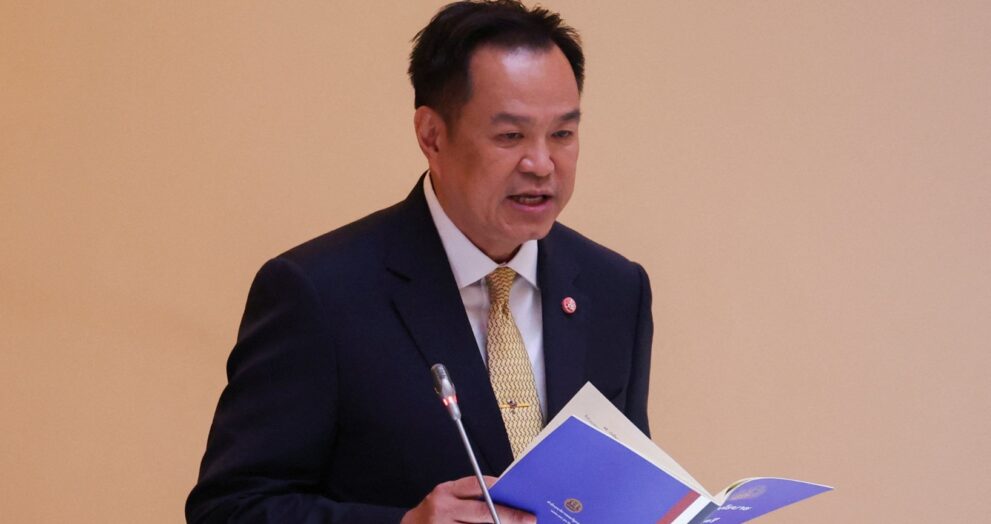 Thailand's new Prime Minister Anutin Charnvirakul made his first government policy statement to parliament, presenting a roadmap to revive the economy and improve national stability.