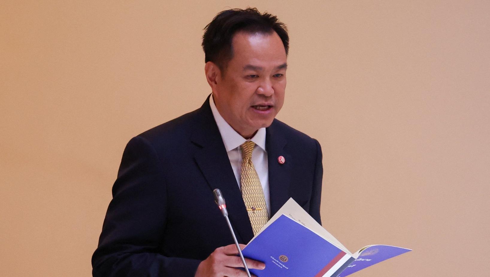 Thailand's new Prime Minister Anutin Charnvirakul made his first government policy statement to parliament, presenting a roadmap to revive the economy and improve national stability.