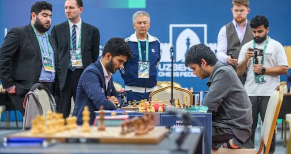 Abhimanyu Mishra, an American chess prodigy with Indian roots, made history when he defeated the reigning world champion, D Gukesh, in a classical chess match at the FIDE Grand Swiss 2025 in Samarkand, Uzbekistan.