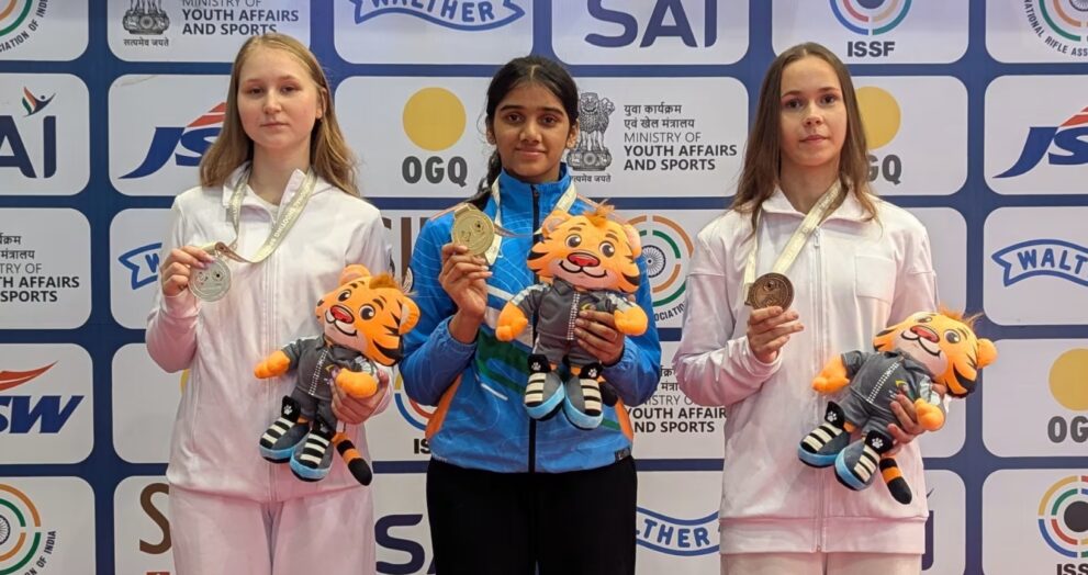Anushka Thokur made another outstanding performance by winning her second gold medal in the ISSF Junior World Cup 2025 in New Delhi.