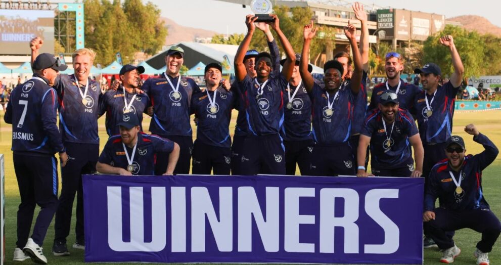 Namibia stunned South Africa with a historic four-wicket victory in a Twenty20 International, the two cricketing nations' first meeting.