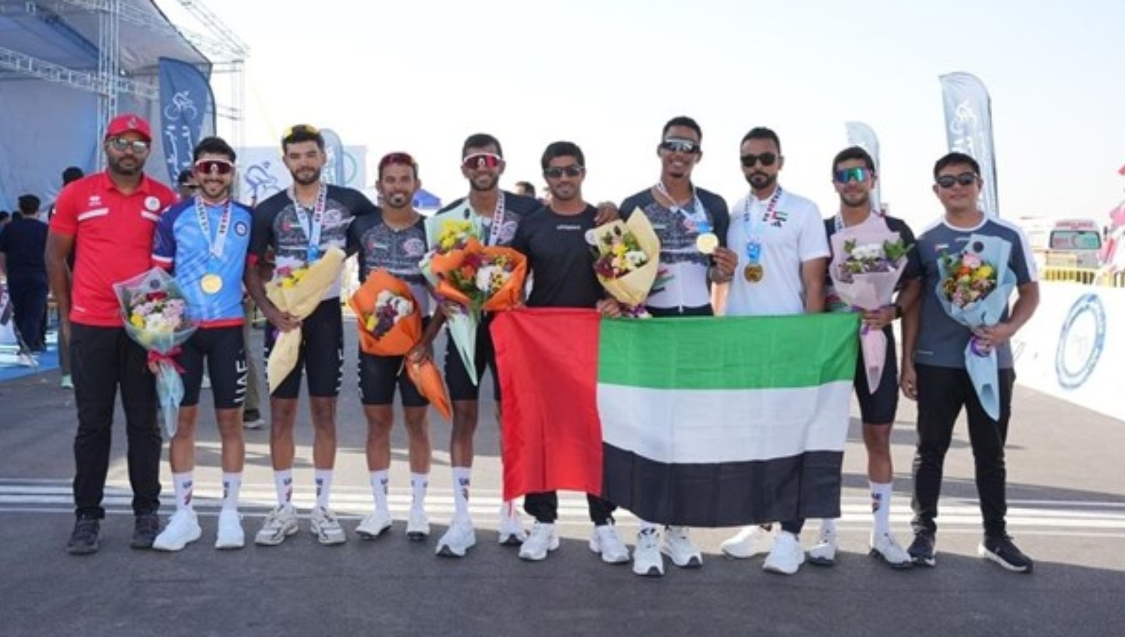 The United Arab Emirates national cycling team finished their participation in the Arab Cycling Championship, which was held in Sulaymaniyah, Iraq, with an astounding total of 17 medals, including 11 gold medals, 2 silver medals, and 4 bronze medals.