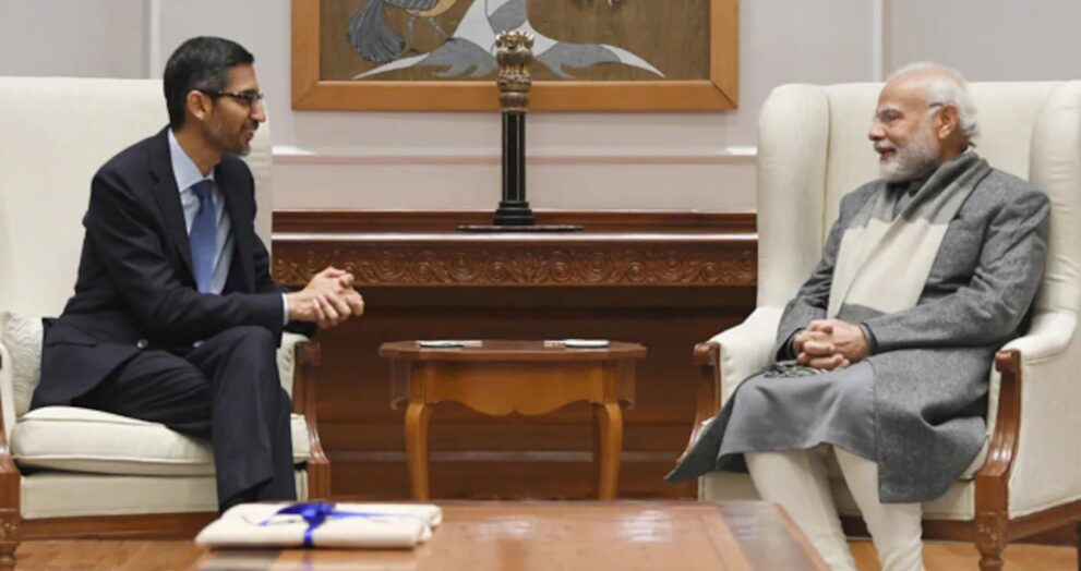 Google CEO Sundar Pichai met with Prime Minister Narendra Modi in New Delhi to discuss the company's plans to build its first artificial intelligence (AI) hub in Visakhapatnam, Andhra Pradesh.