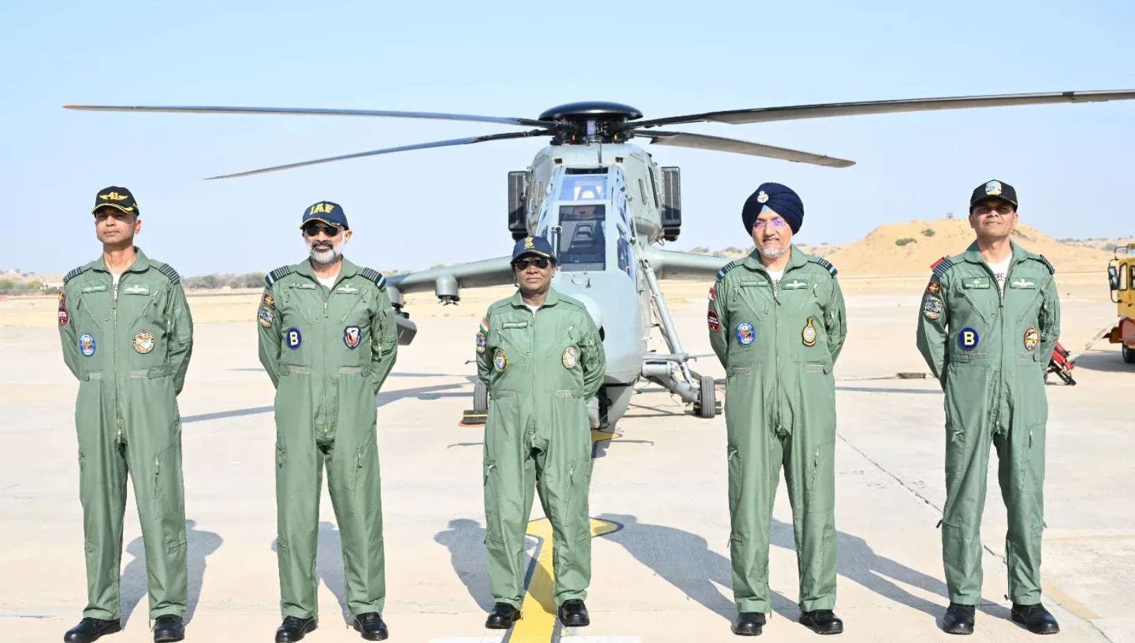 Clad in an olive-green flying suit and helmet, President Droupadi Murmu undertook a 25-minute sortie as co-pilot in the indigenous Light Combat Helicopter ‘Prachand’ near the India-Pakistan border in Jaisalmer district on Friday.