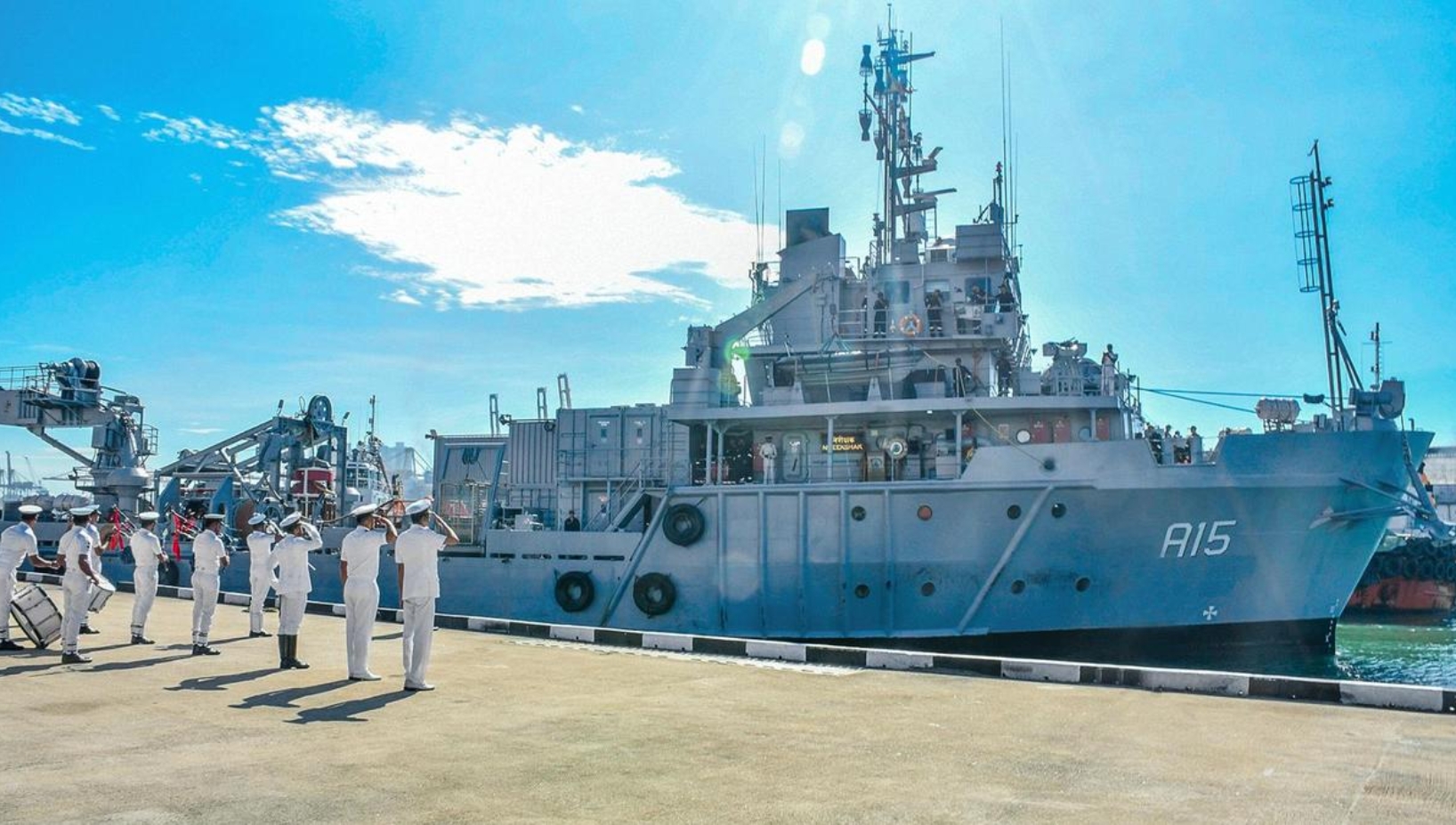 Indian Naval Ship Nireekshak arrived in Colombo to participate in a joint diving exercise between India and Sri Lanka, aimed at strengthening maritime cooperation and operational coordination between the two nations.