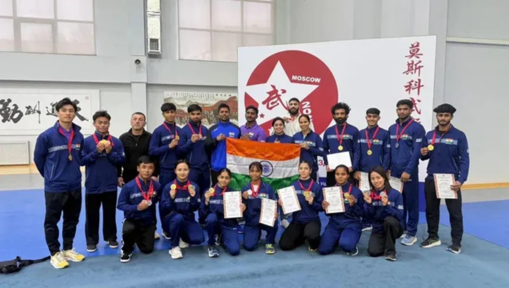 India delivered an impressive performance at the Moscow International Wushu Championship, with Amit Das clinching a gold medal and Monika Doley securing a silver medal in their respective categories.